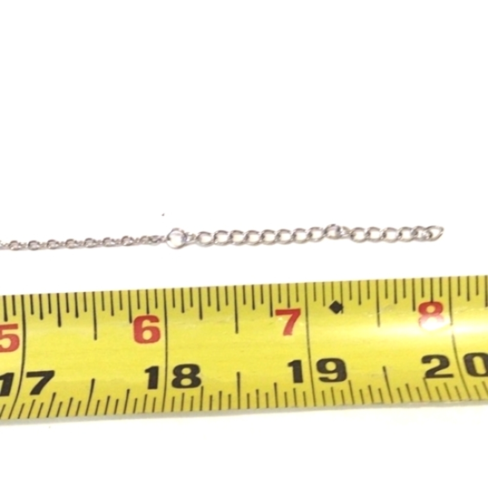 SILVER-PLATED GREEN ENAMEL LEAF FLORAL CROSS PENDANT RELIGIOUS 20" NECKLACE-NWOT - Picture 6 of 10